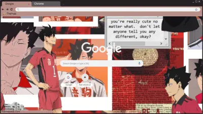  Haikyu Kuroo Tetsurō Nakoma high Red Aesthaetic chrome theme