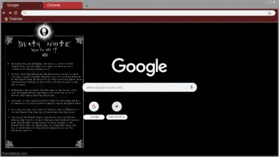 Death Note Black Aesthaetic Chrome theme