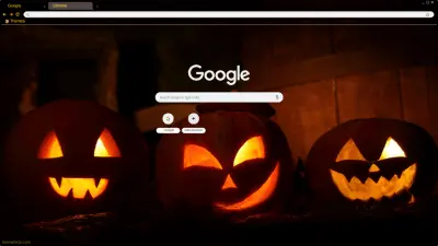 Three pumpkins on Halloween night