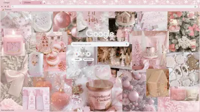 Pink Christmas Collage 1920 x 1080